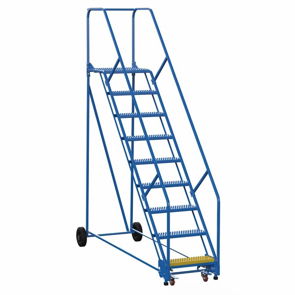 Vestil 120 H Steel Warehouse Ladder, 50 deg. Grip, 9 Step, 21", 9 Steps LAD-9-21-G-EZ